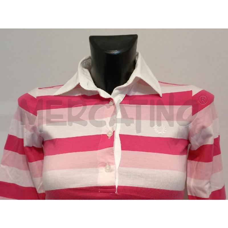 POLO DONNA FRED PERRY ROSA RIGHE  | Mercatino dell'Usato Moncalieri bengasi 3