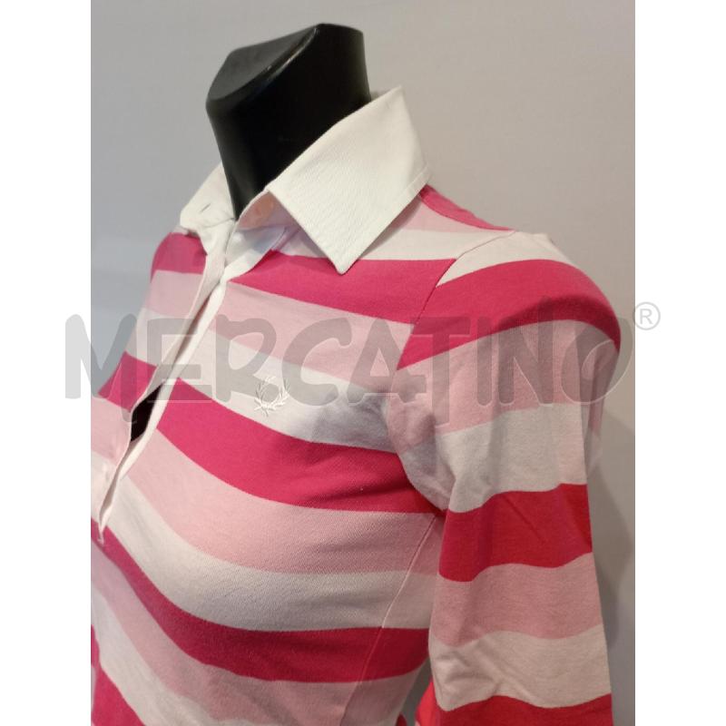 POLO DONNA FRED PERRY ROSA RIGHE  | Mercatino dell'Usato Moncalieri bengasi 4