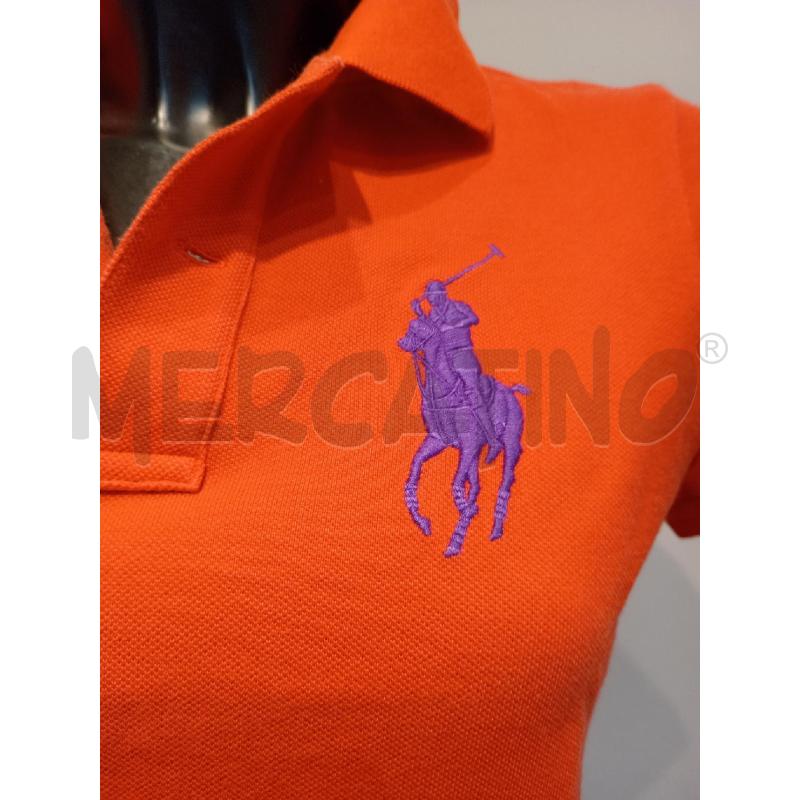 POLO DONNA RALPH LAUREN ROSSO STRISCIA GIALLA | Mercatino dell'Usato Moncalieri bengasi 3