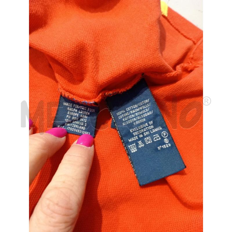 POLO DONNA RALPH LAUREN ROSSO STRISCIA GIALLA | Mercatino dell'Usato Moncalieri bengasi 4