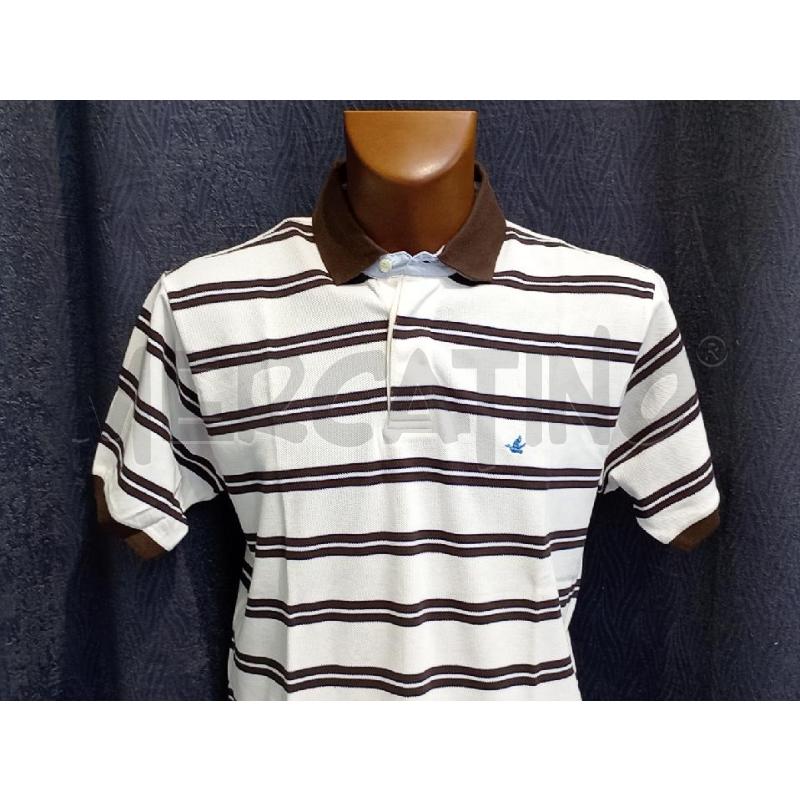 POLO UOMO BROOKSFIELD BEIGE RIGHE MARRONE | Mercatino dell'Usato Moncalieri bengasi 3