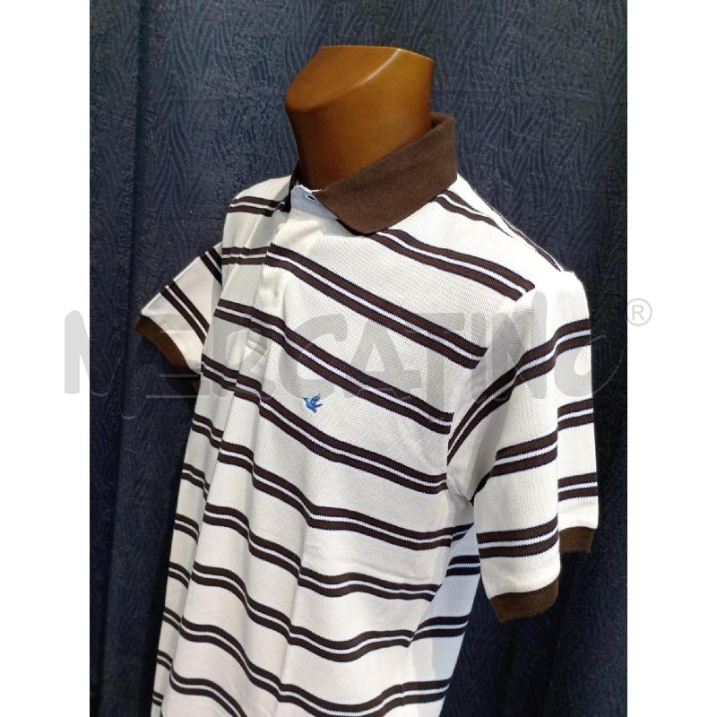 POLO UOMO BROOKSFIELD BEIGE RIGHE MARRONE | Mercatino dell'Usato Moncalieri bengasi 4