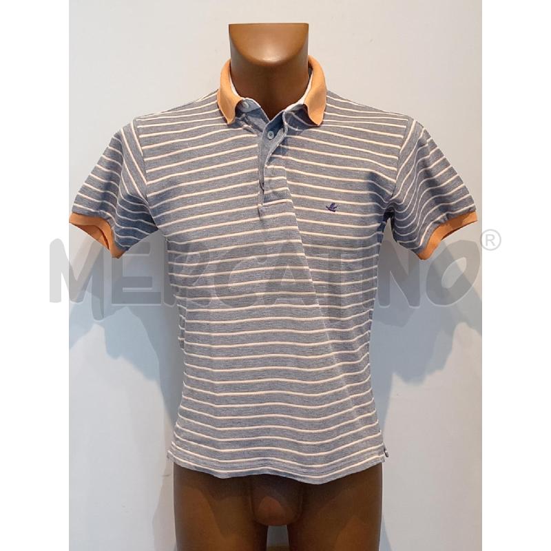 POLO UOMO BROOKSFIELD GRIGIO RIGHE BEIGE ARANCIO | Mercatino dell'Usato Moncalieri bengasi 1