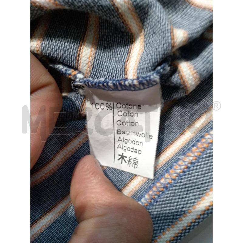 POLO UOMO BROOKSFIELD GRIGIO RIGHE BEIGE ARANCIO | Mercatino dell'Usato Moncalieri bengasi 4