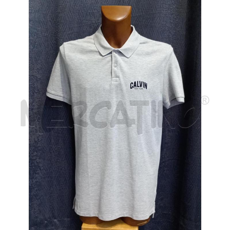 POLO UOMO CALVIN KLEIN GRIGIA LOGO NERO  | Mercatino dell'Usato Moncalieri bengasi 1