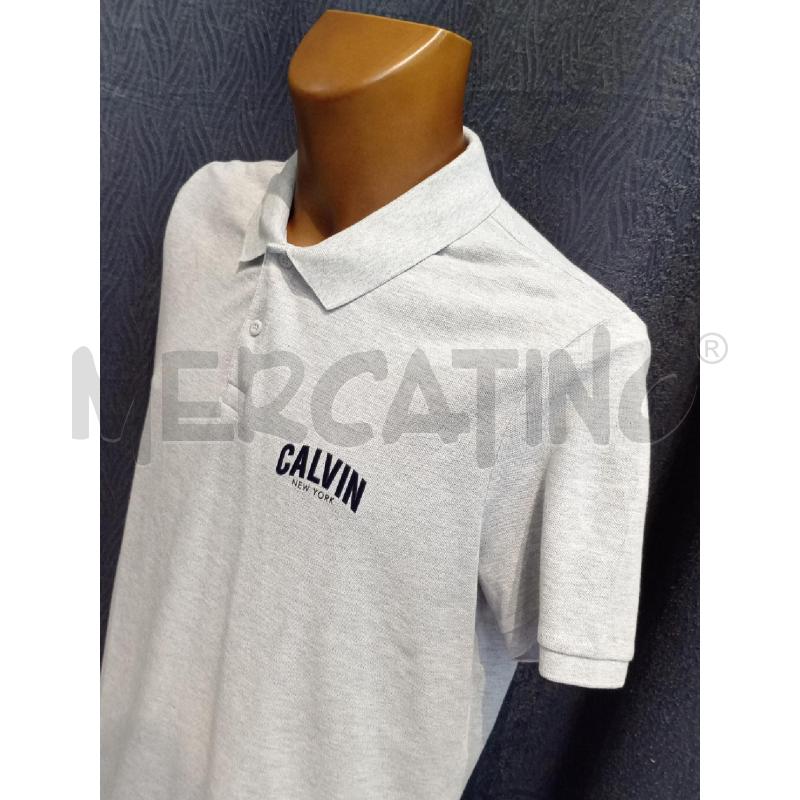 POLO UOMO CALVIN KLEIN GRIGIA LOGO NERO  | Mercatino dell'Usato Moncalieri bengasi 3