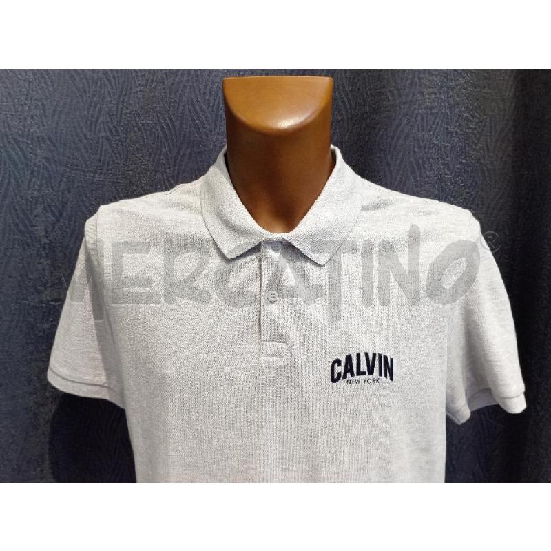 POLO UOMO CALVIN KLEIN GRIGIA LOGO NERO  | Mercatino dell'Usato Moncalieri bengasi 4