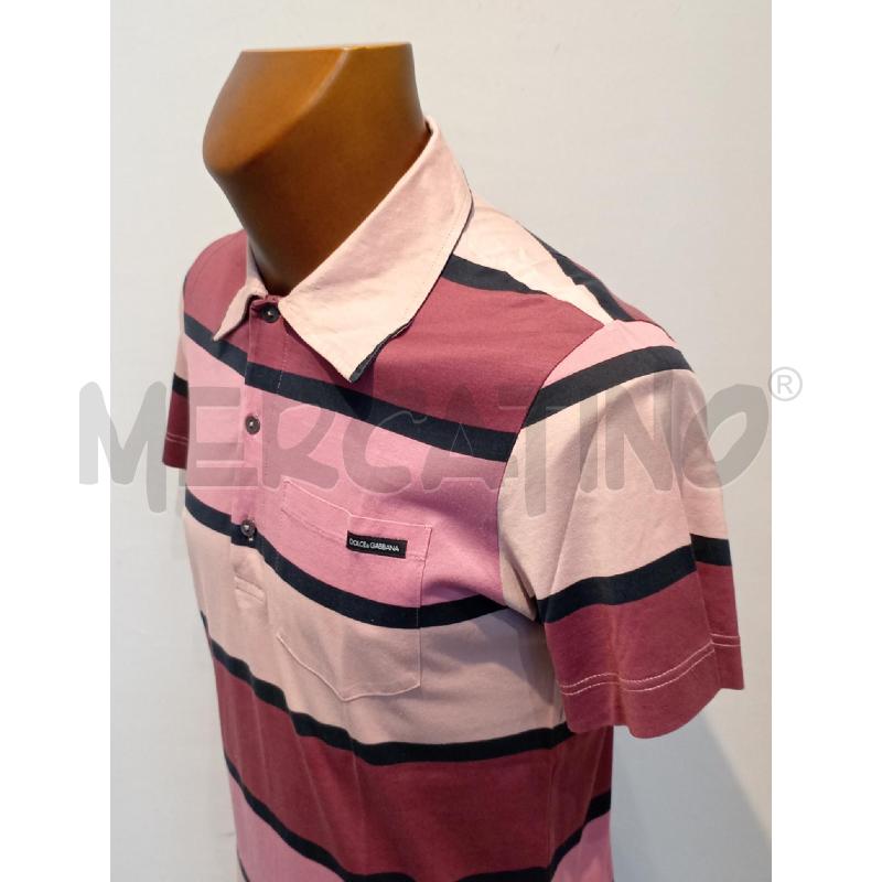 POLO UOMO DOLCE&GABBANA A RIGHE TONI ROSA  | Mercatino dell'Usato Moncalieri bengasi 3