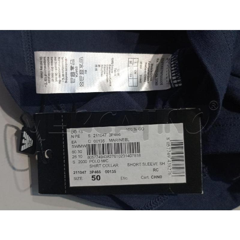 POLO UOMO EMPORIO ARMANI BLU COLLETTO GRIGIO | Mercatino dell'Usato Moncalieri bengasi 4