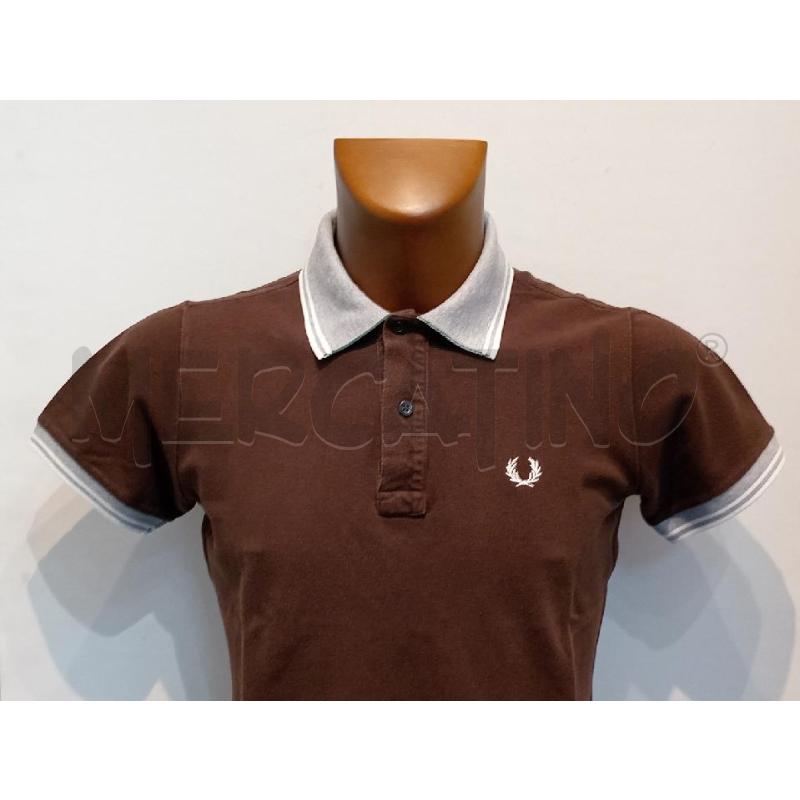 POLO UOMO FRED PERRY MARRONE COLLETTO GRIGIO | Mercatino dell'Usato Moncalieri bengasi 2