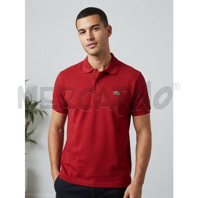 POLO UOMO LACOSTE BORDEAUX  | Mercatino dell'Usato Moncalieri bengasi 1