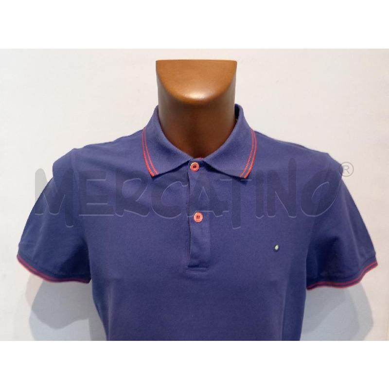 POLO UOMO SHOCKLY BLU RIGHE ROSSE | Mercatino dell'Usato Moncalieri bengasi 4