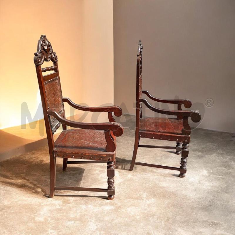 POLTRONA COPPIA CUOIO LEGNO EPOCA | Mercatino dell'Usato Moncalieri bengasi 3