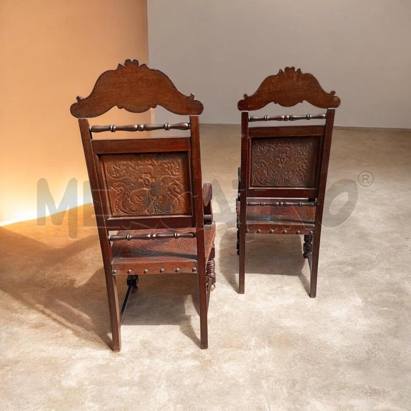 POLTRONA COPPIA CUOIO LEGNO EPOCA | Mercatino dell'Usato Moncalieri bengasi 4