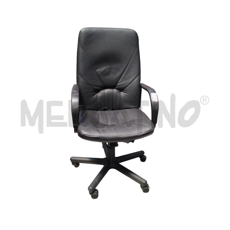 POLTRONA UFFICIO ECO PELLE BLACK  | Mercatino dell'Usato Moncalieri bengasi 1