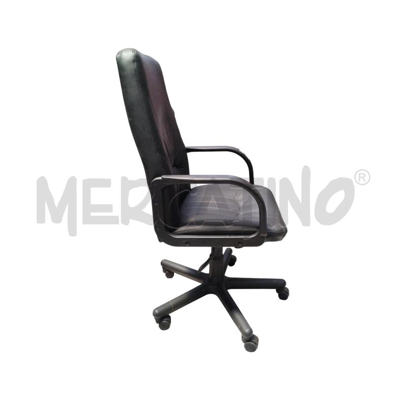 POLTRONA UFFICIO ECO PELLE BLACK  | Mercatino dell'Usato Moncalieri bengasi 3