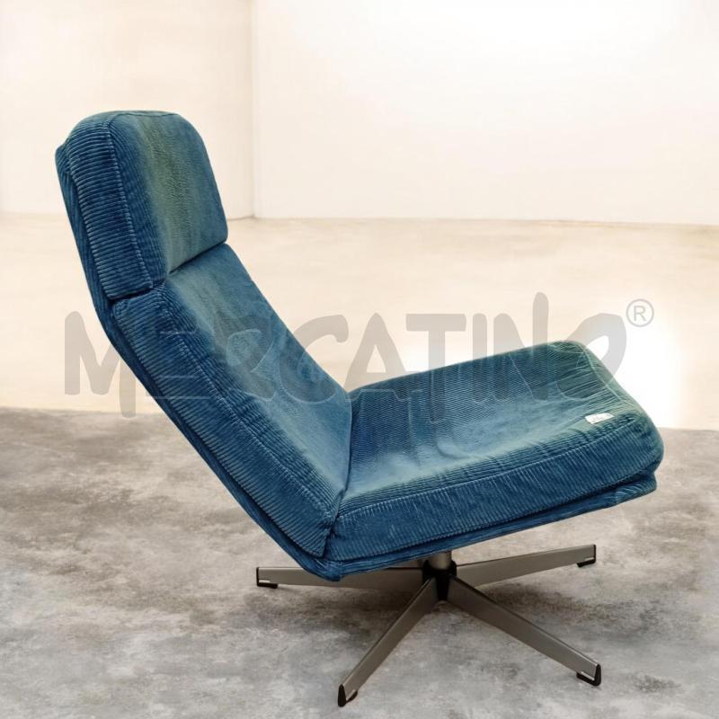 POLTRONA VINTAGE VELLUTO BLEU ROTANTE | Mercatino dell'Usato Moncalieri bengasi 4