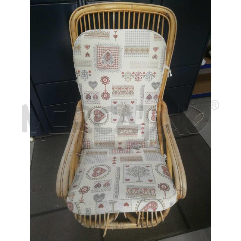 POLTRONCINA DONDOLO BAMBOO MIDOLLINO C/SEDUTA STOFFA CUORICINI  | Mercatino dell'Usato Moncalieri bengasi 1