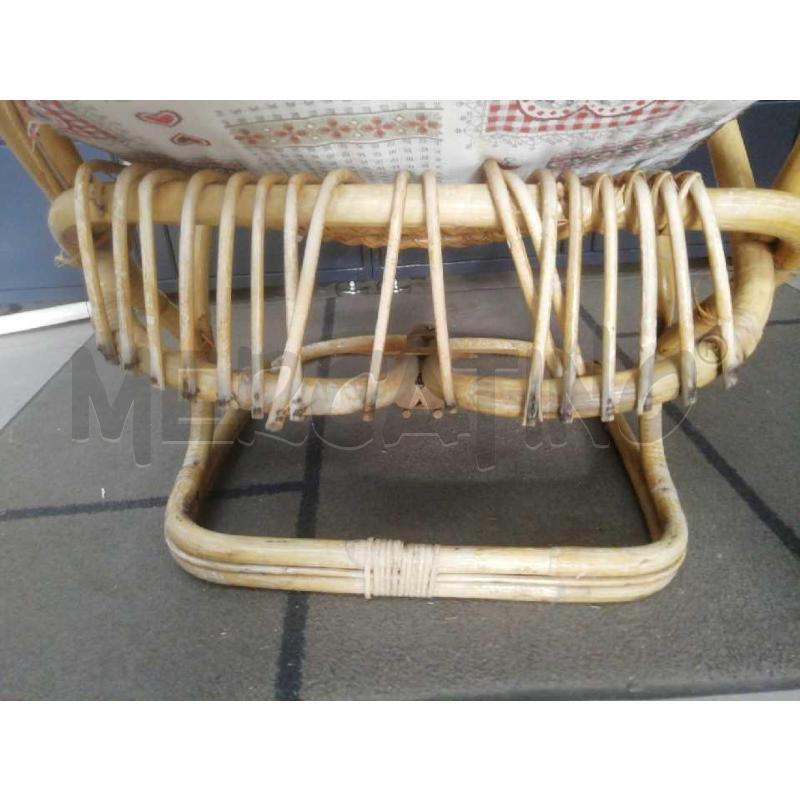 POLTRONCINA DONDOLO BAMBOO MIDOLLINO C/SEDUTA STOFFA CUORICINI  | Mercatino dell'Usato Moncalieri bengasi 2