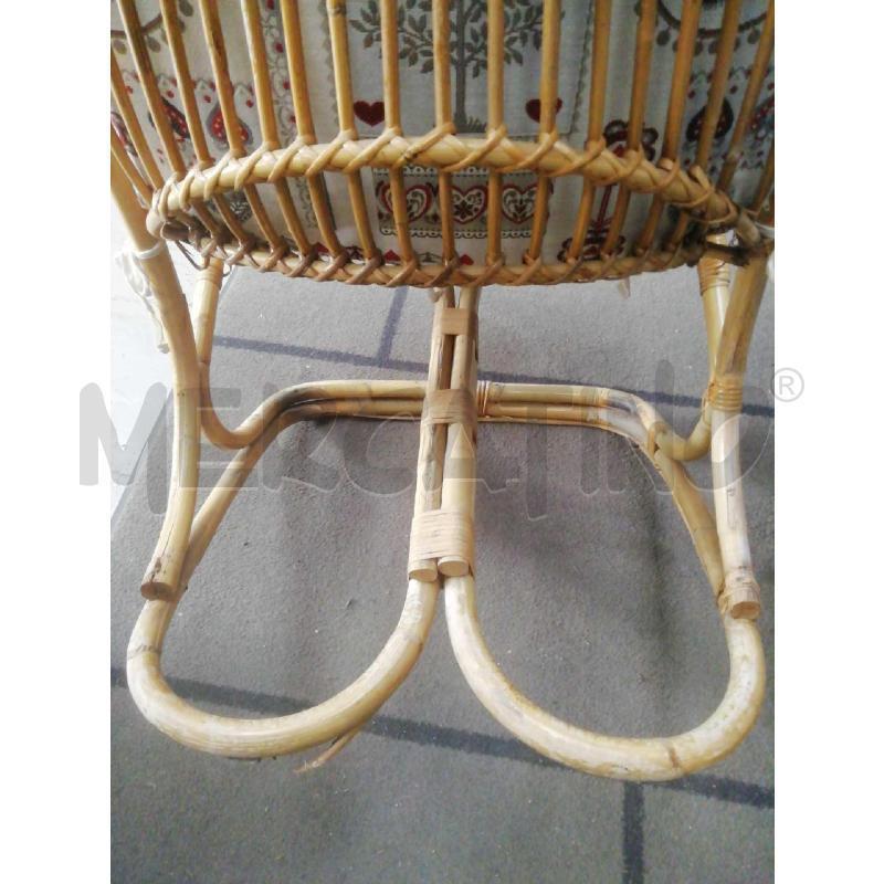 POLTRONCINA DONDOLO BAMBOO MIDOLLINO C/SEDUTA STOFFA CUORICINI  | Mercatino dell'Usato Moncalieri bengasi 4