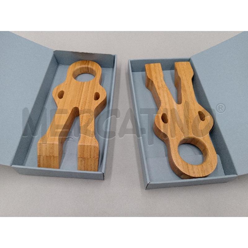 PORTA BOTTIGLIE LEGNO DESIGN 2 PZ | Mercatino dell'Usato Moncalieri bengasi 1