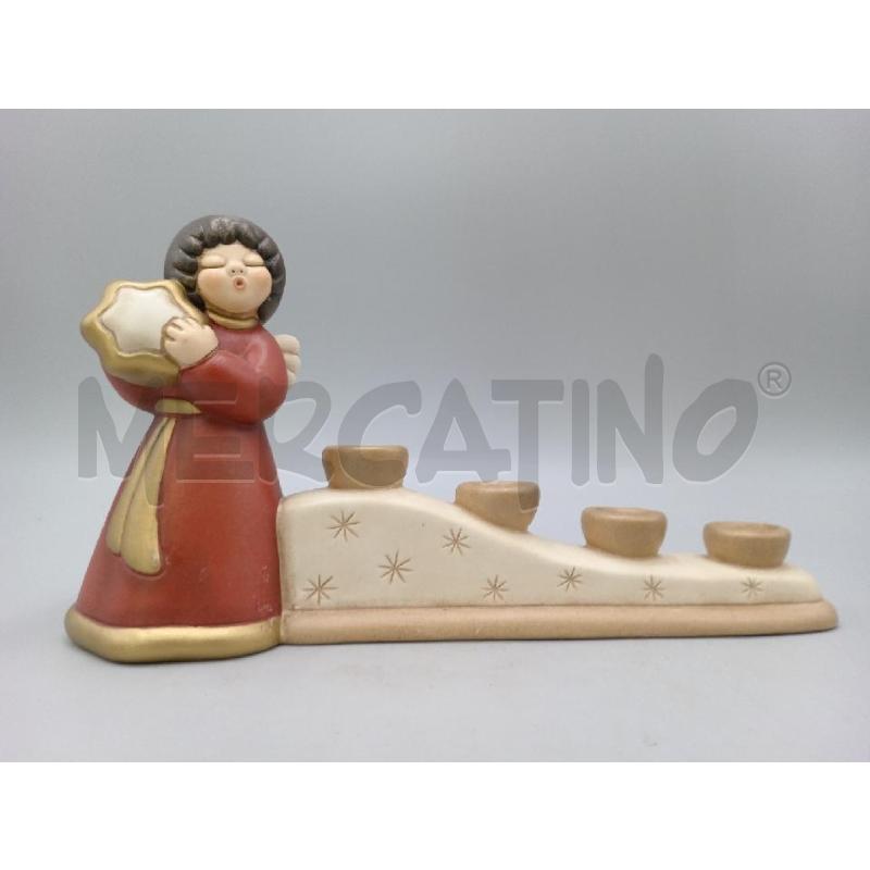 PORTA CANDELA 4 POSTI CERAMICA THUN ANGIOLETTO C/STELLA  | Mercatino dell'Usato Moncalieri bengasi 1