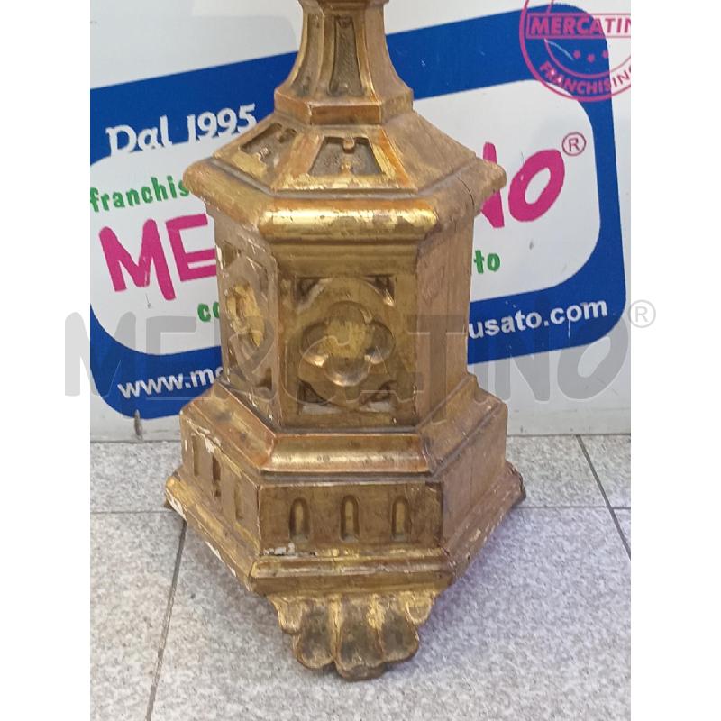 PORTA CANDELA DA CHIESA LEGNO DORATO H.100 | Mercatino dell'Usato Moncalieri bengasi 3