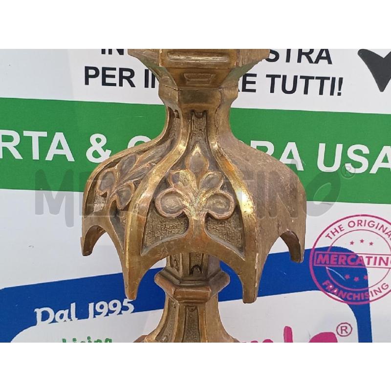 PORTA CANDELA DA CHIESA LEGNO DORATO H.100 | Mercatino dell'Usato Moncalieri bengasi 4