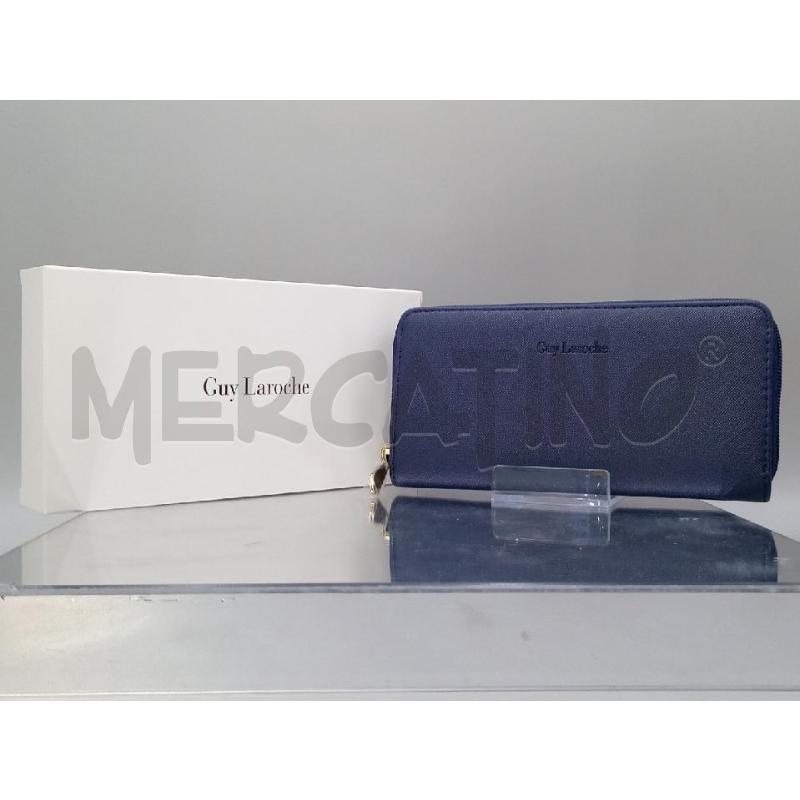 PORTA FOGLIO GUY LAROCHE BLU CHIUSURA ZIP  | Mercatino dell'Usato Moncalieri bengasi 1