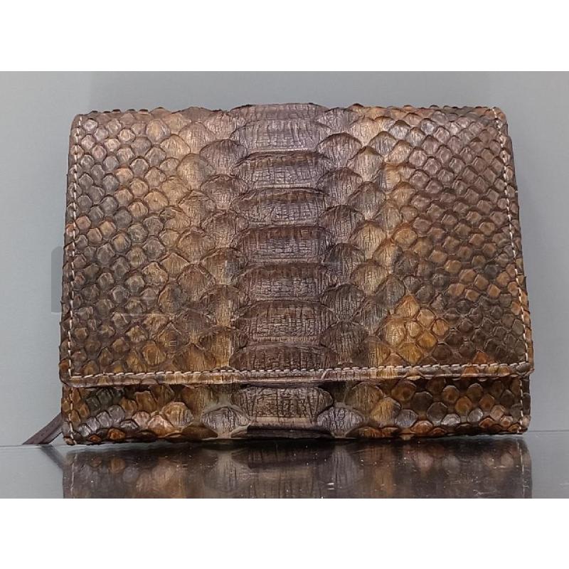 PORTA FOGLIO MARRONE BRONZO PITONE  | Mercatino dell'Usato Moncalieri bengasi 1