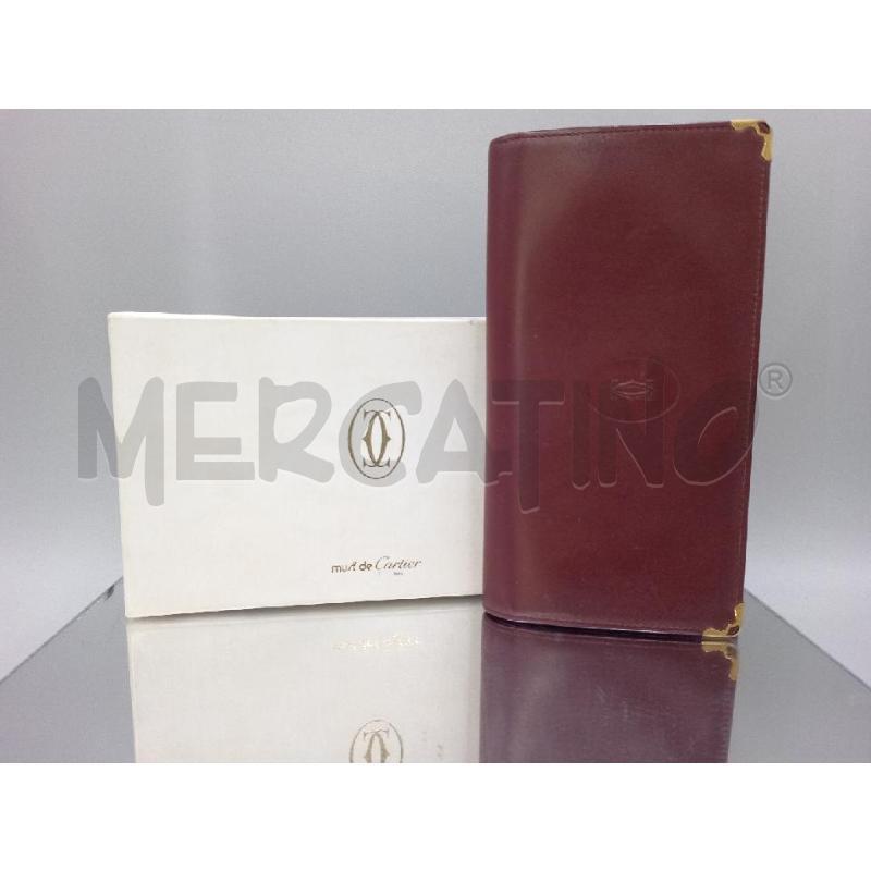 PORTA FOGLIO PELLE CARTIER BORDEAUX | Mercatino dell'Usato Moncalieri bengasi 1