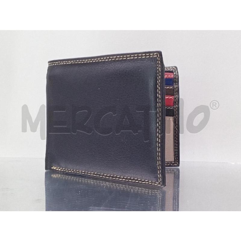 PORTA FOGLIO PELLE NERO INTERNO BEIGE ROSSO | Mercatino dell'Usato Moncalieri bengasi 1