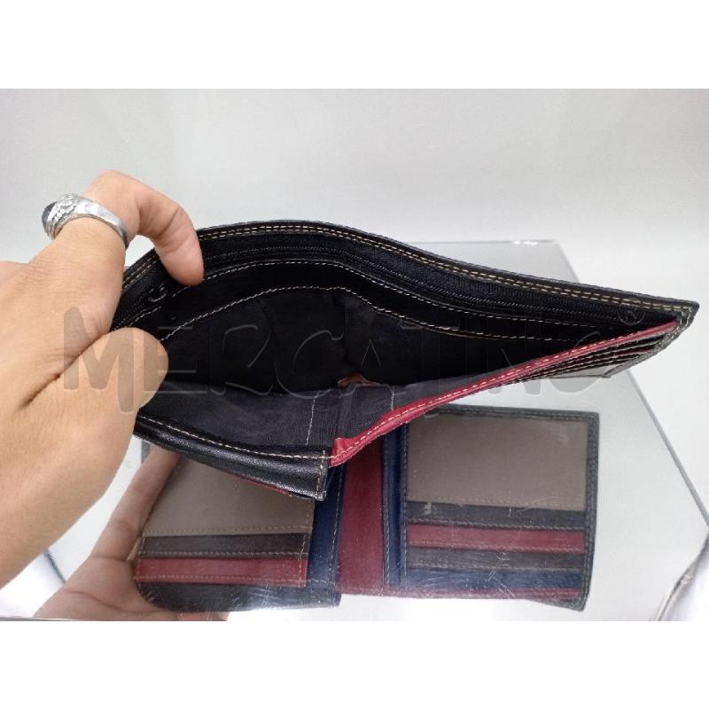 PORTA FOGLIO PELLE NERO INTERNO BEIGE ROSSO | Mercatino dell'Usato Moncalieri bengasi 4