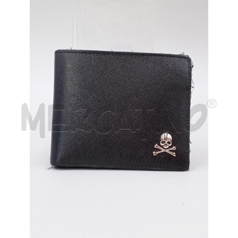 PORTA FOGLIO PELLE PHILIP PLEIN NERO CON TESCHIO DAVANTI | Mercatino dell'Usato Moncalieri bengasi 1