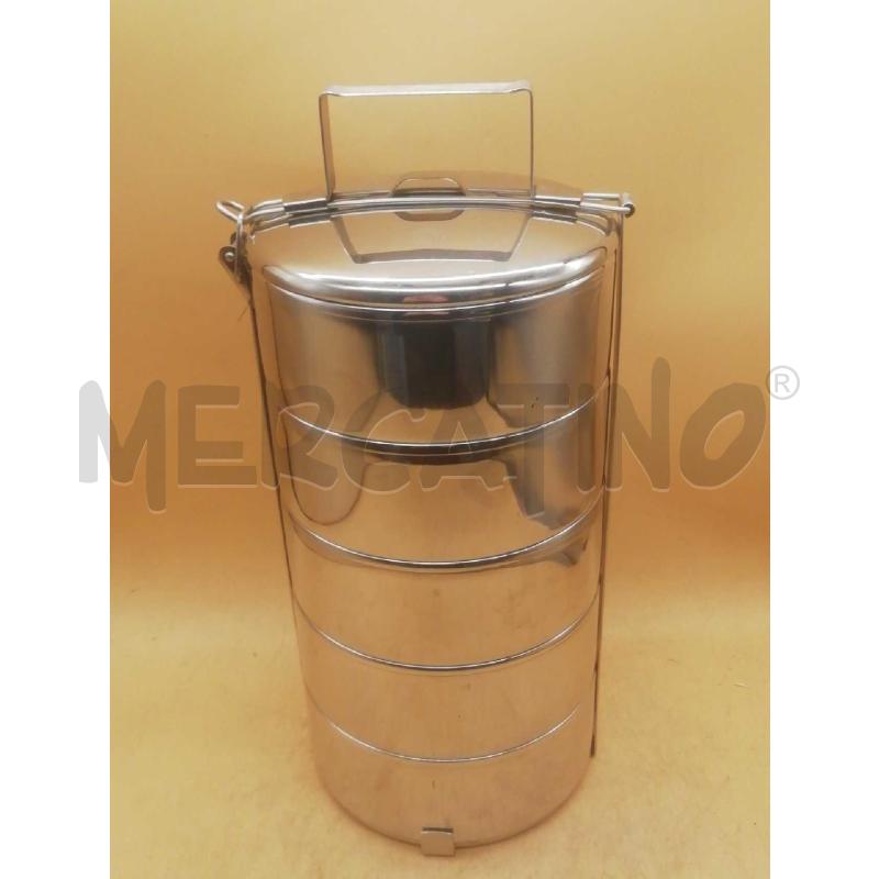 PORTA PIETANZE METALLO INOX 5 CONTENITORI ZEBRA THAILAND  | Mercatino dell'Usato Moncalieri bengasi 1