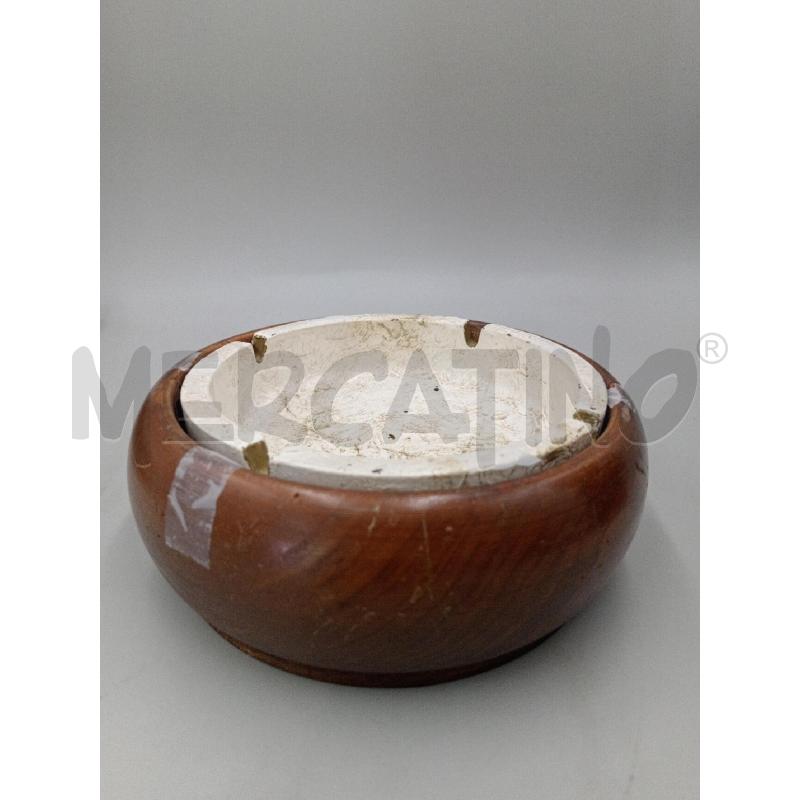 POSA CENERE CERAMICA BASE LEGNO TONDO | Mercatino dell'Usato Moncalieri bengasi 1