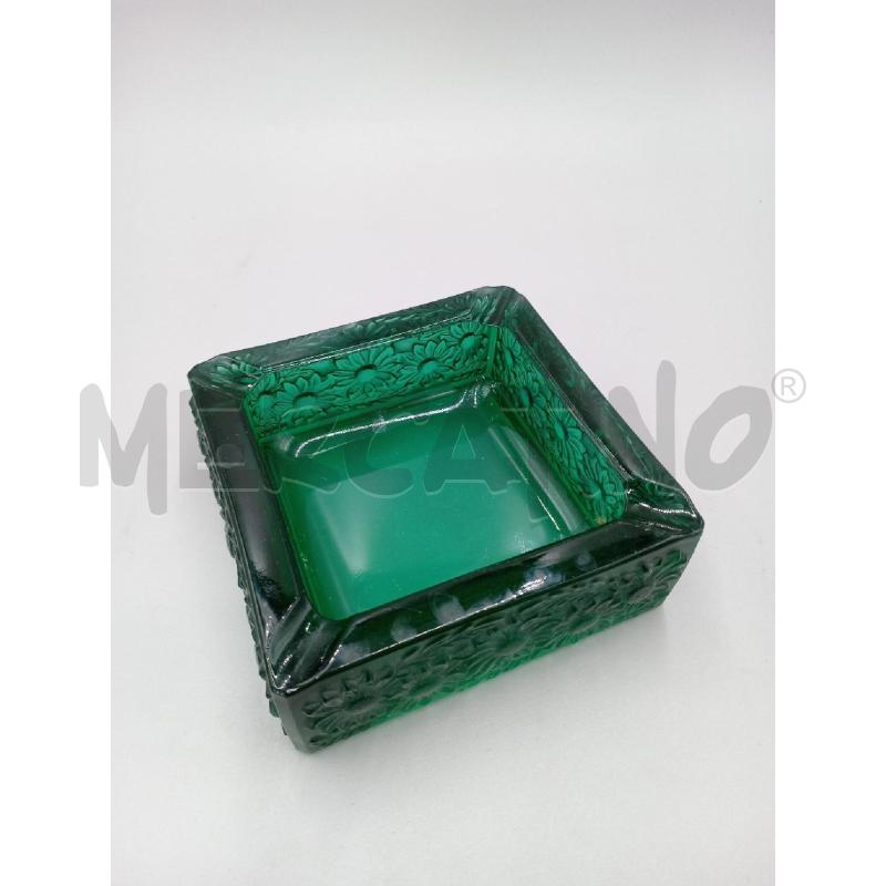 POSA CENERE VETRO VERDE MALACHITE QUADRATO | Mercatino dell'Usato Moncalieri bengasi 1