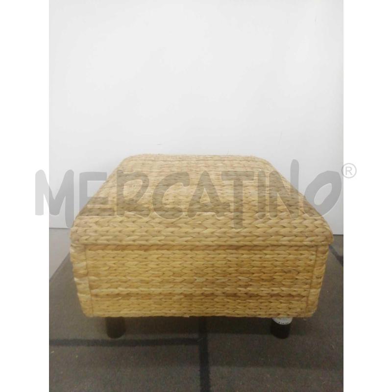 POUF INTRECCIATO MIDOLLINO GAMBE METALLO | Mercatino dell'Usato Moncalieri bengasi 1