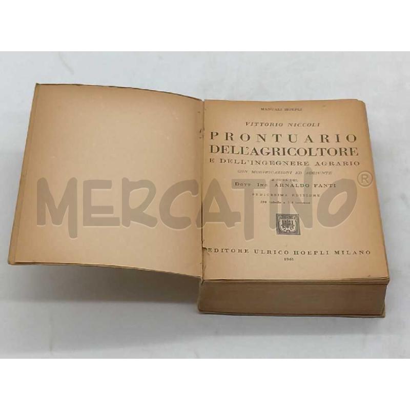 PRONTUARIO DELL AGRICOLTORE E DELL INGEGNERE AGRARIO SEDICESIMA EDIZIONE | Mercatino dell'Usato Moncalieri bengasi 3
