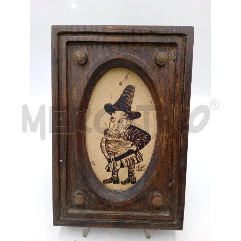 QUADRETTO PERSONAGGIO C/CAPPELLO LEGNO ARTHUR RACKAM CM 15X21 | Mercatino dell'Usato Moncalieri bengasi 1