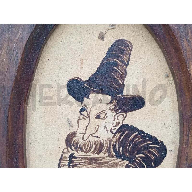 QUADRETTO PERSONAGGIO C/CAPPELLO LEGNO ARTHUR RACKAM CM 15X21 | Mercatino dell'Usato Moncalieri bengasi 2