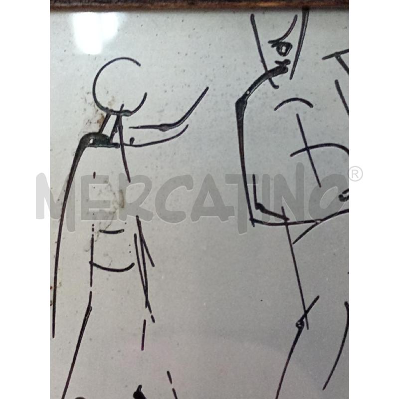 QUADRETTO VECCHIO ARTISTA TARANTINO C/PERSONAGGI  | Mercatino dell'Usato Moncalieri bengasi 5