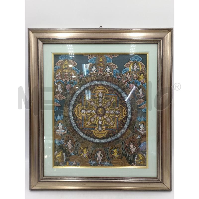 QUADRETTO VECCHIO DIPINTO SCENARIO BUDDA STILE INDIANO  | Mercatino dell'Usato Moncalieri bengasi 1