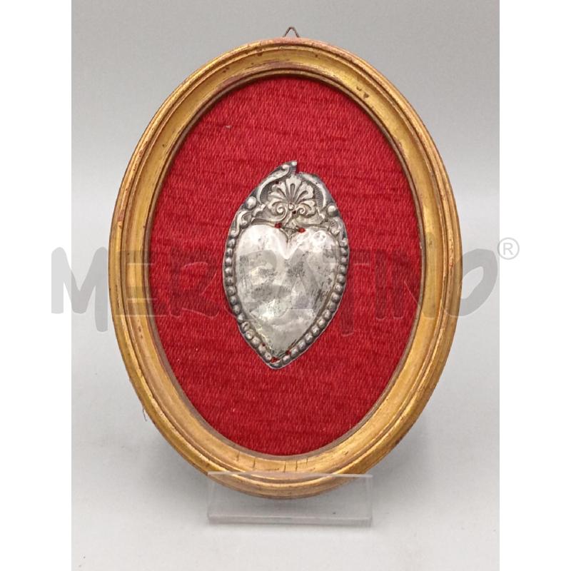 QUADRETTO VECCHIO EX VOTO CUORE INTERNO METALLO | Mercatino dell'Usato Moncalieri bengasi 1