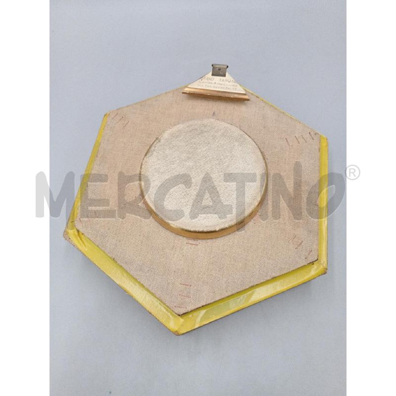 QUADRETTO VECCHIO FORMA ESAGONALE CORNICE DORATA E FIORE INTERNO  | Mercatino dell'Usato Moncalieri bengasi 4
