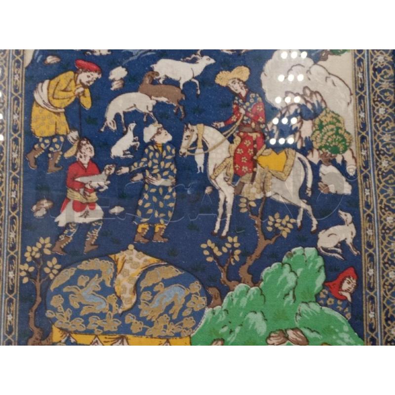 QUADRETTO VECCHIO S/STOFFA PERSIAN ART CAVALIERE LATO DX  | Mercatino dell'Usato Moncalieri bengasi 4