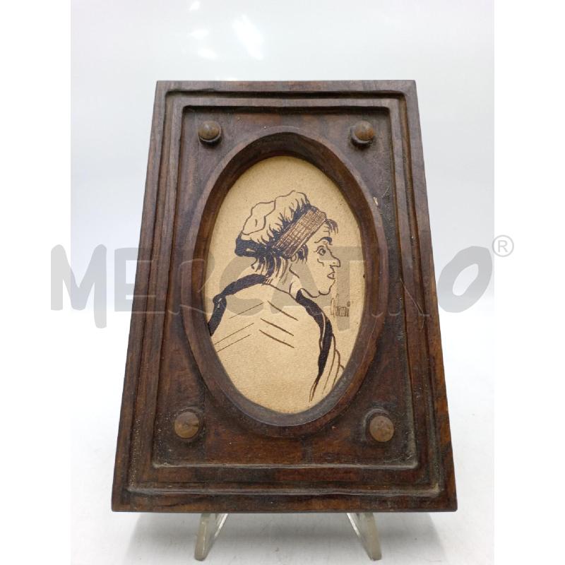 QUADRETTO VISTA DONNA LATERALE LEGNO ARTHUR RACKAM CM 15X21    | Mercatino dell'Usato Moncalieri bengasi 1