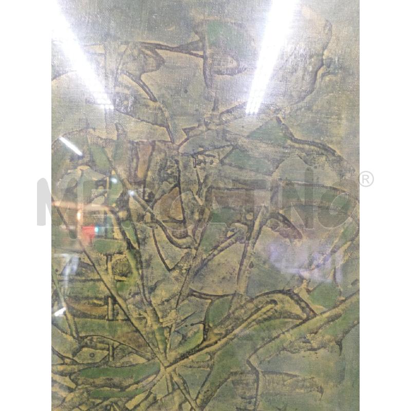 QUADRO ARTISTA MARONETTO THEO FIGURE ASTRATTE VERDI E GIALLE  | Mercatino dell'Usato Moncalieri bengasi 5