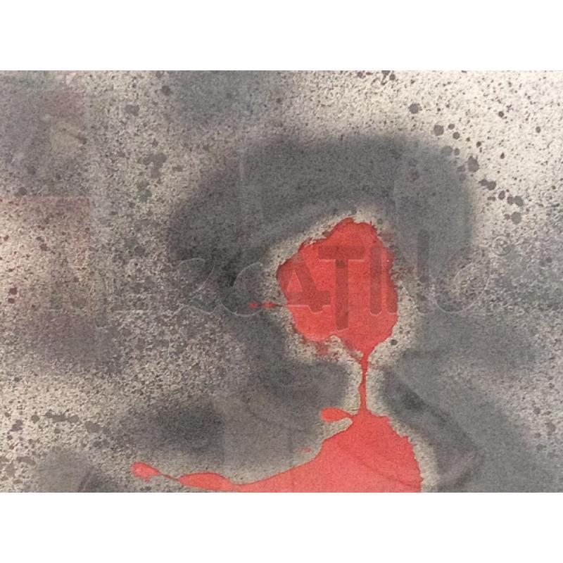 QUADRO ASTRATTO MATERICO C/PERSONAGGIO ROSSO CENTRALE  | Mercatino dell'Usato Moncalieri bengasi 2