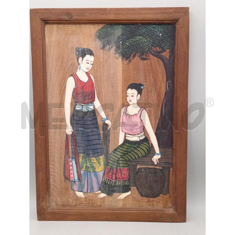 QUADRO DIPINTO A MANO DONNE THAI | Mercatino dell'Usato Moncalieri bengasi 1